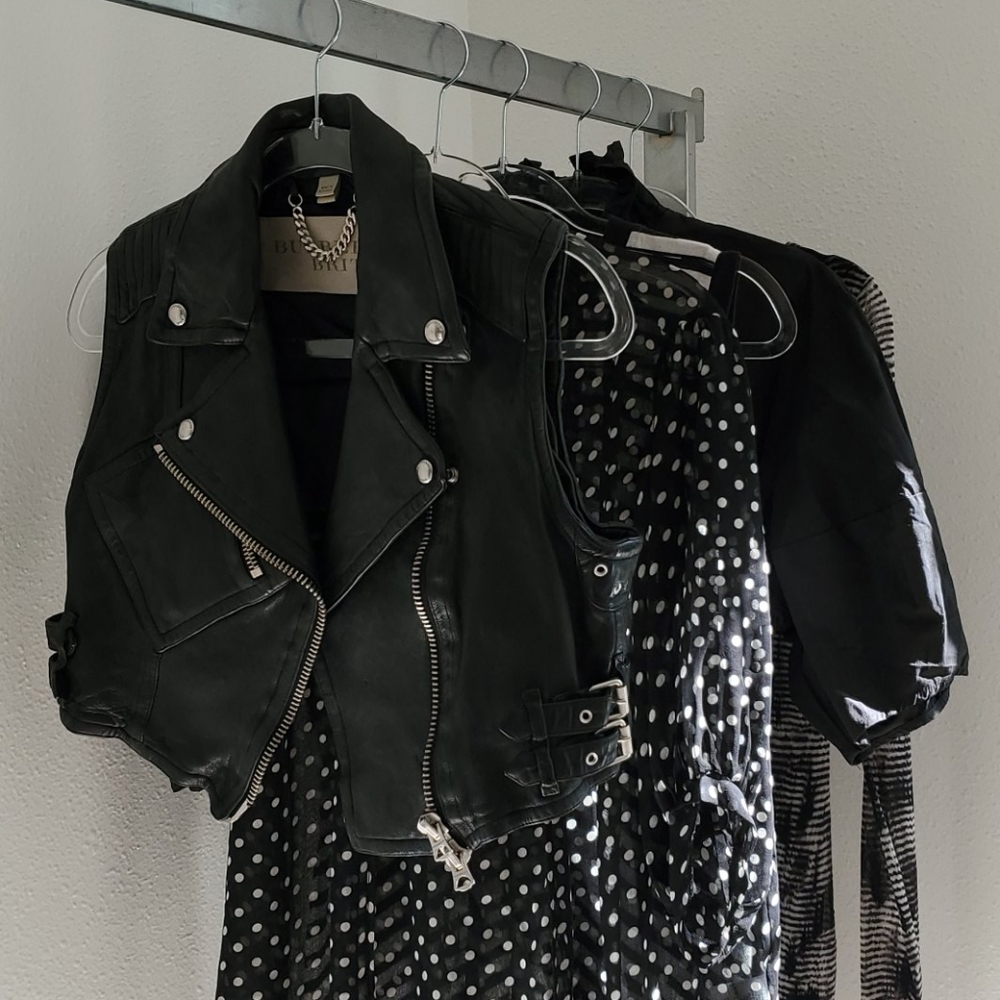 Burberry Brit Quilted Leather Moto Vest Sz 6
